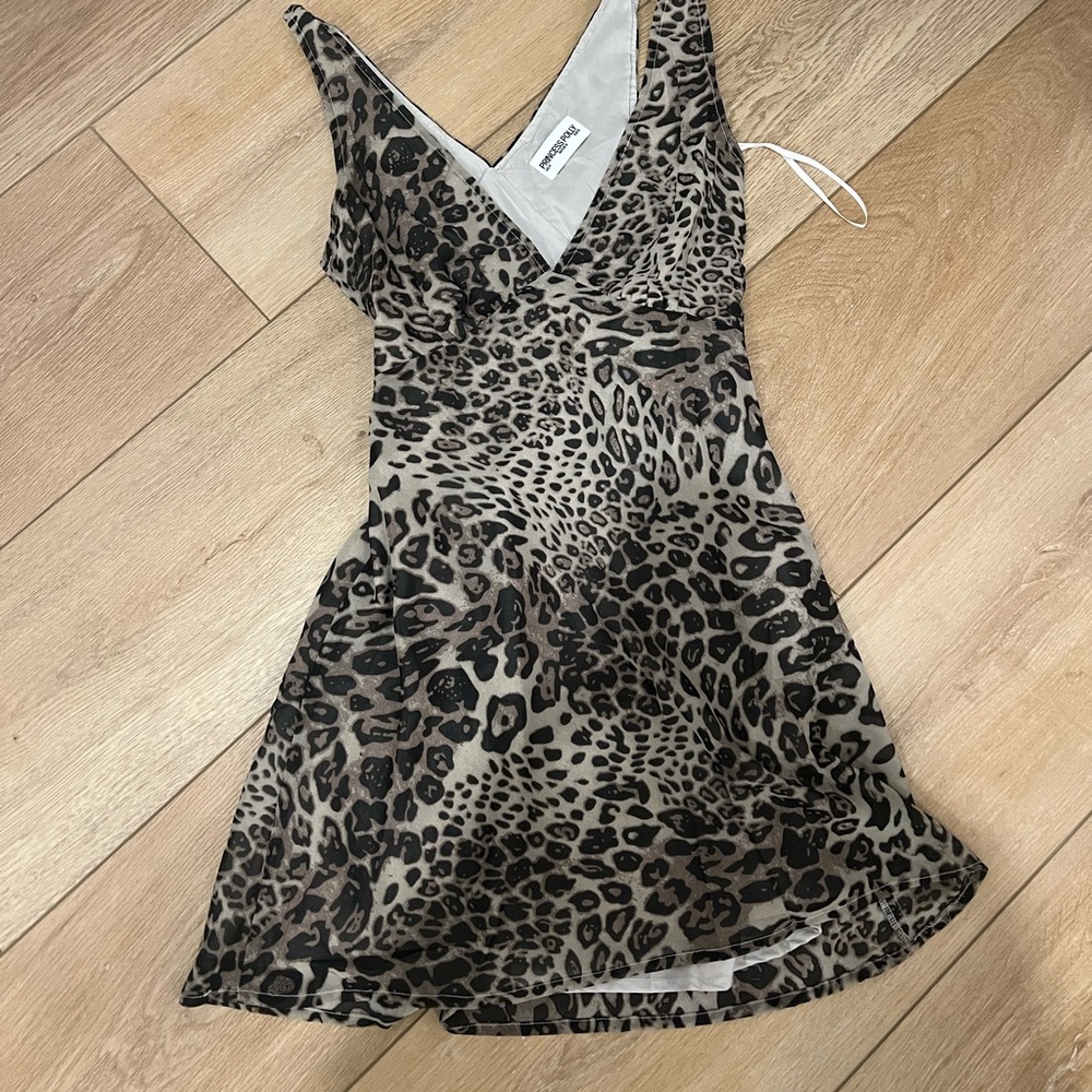 Princess Polly Leopard Print Dress - Black and Tan